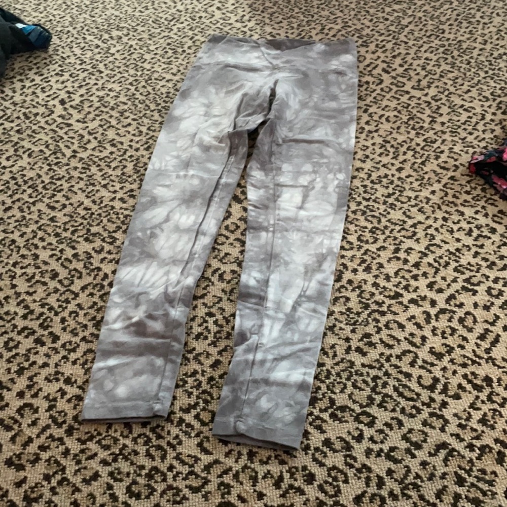 grey tie dye cotton leggings